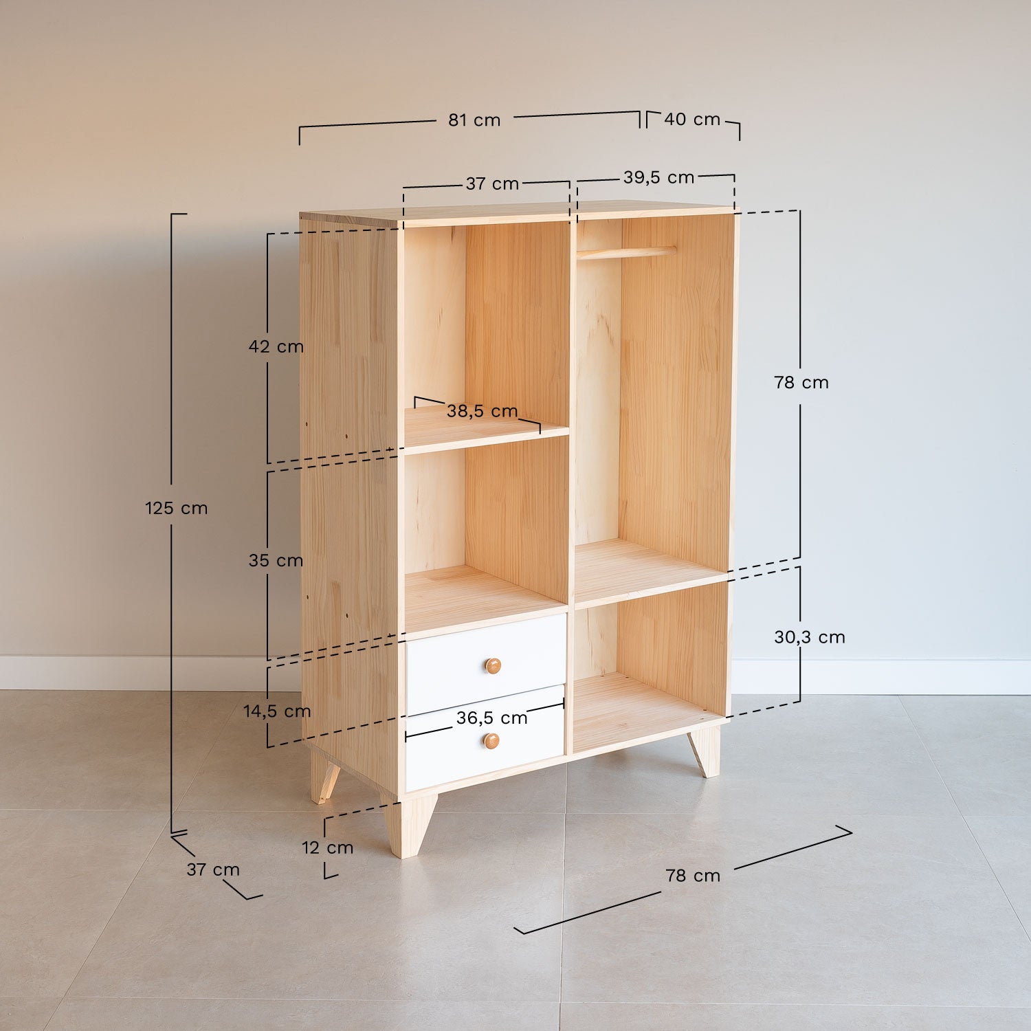 Armoire en bois Boxy Kids