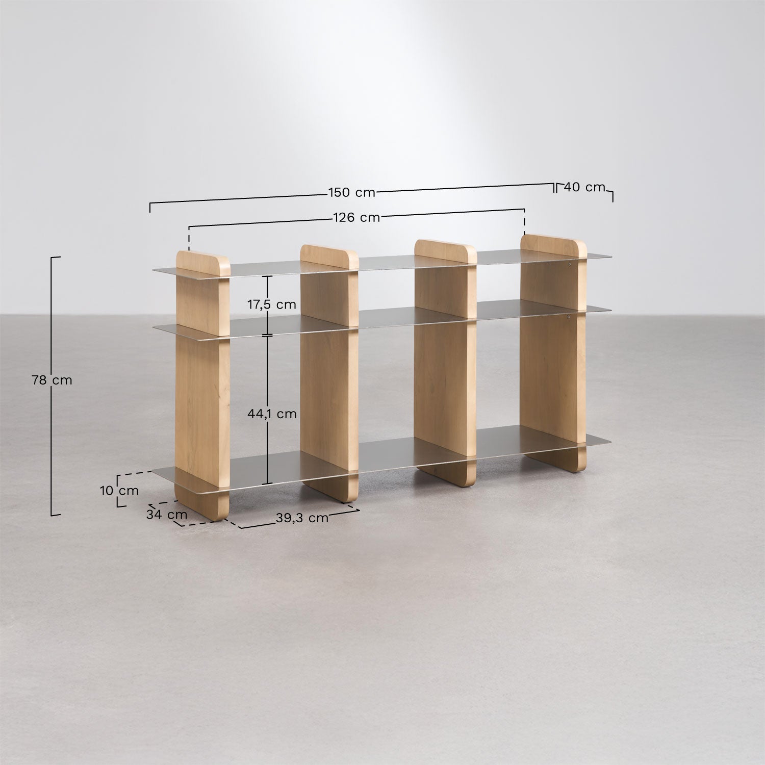 Buffet 150x40 cm en bois de manguier et acier Tokyo