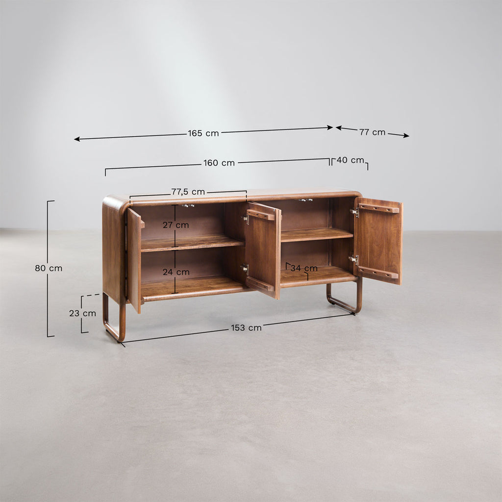 Buffet 160x40 cm en bois de manguier Maupaul