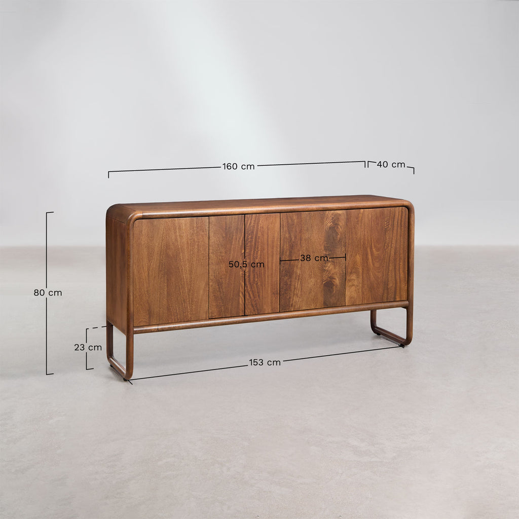 Buffet 160x40 cm en bois de manguier Maupaul