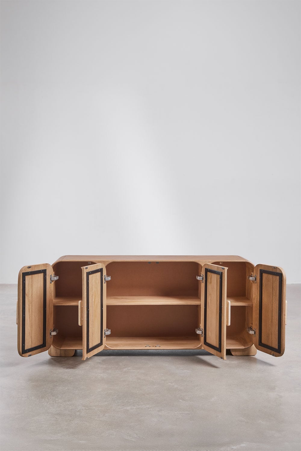 Buffet 160x45 cm en bois de manguier et pierre naturelle Kivalina