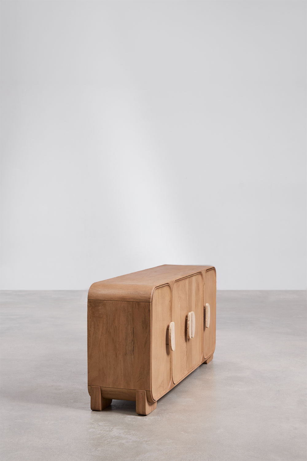 Buffet 160x45 cm en bois de manguier et pierre naturelle Kivalina