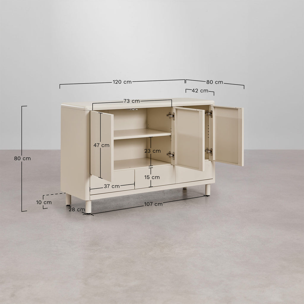 Buffet 120x40 cm en acier Michigan