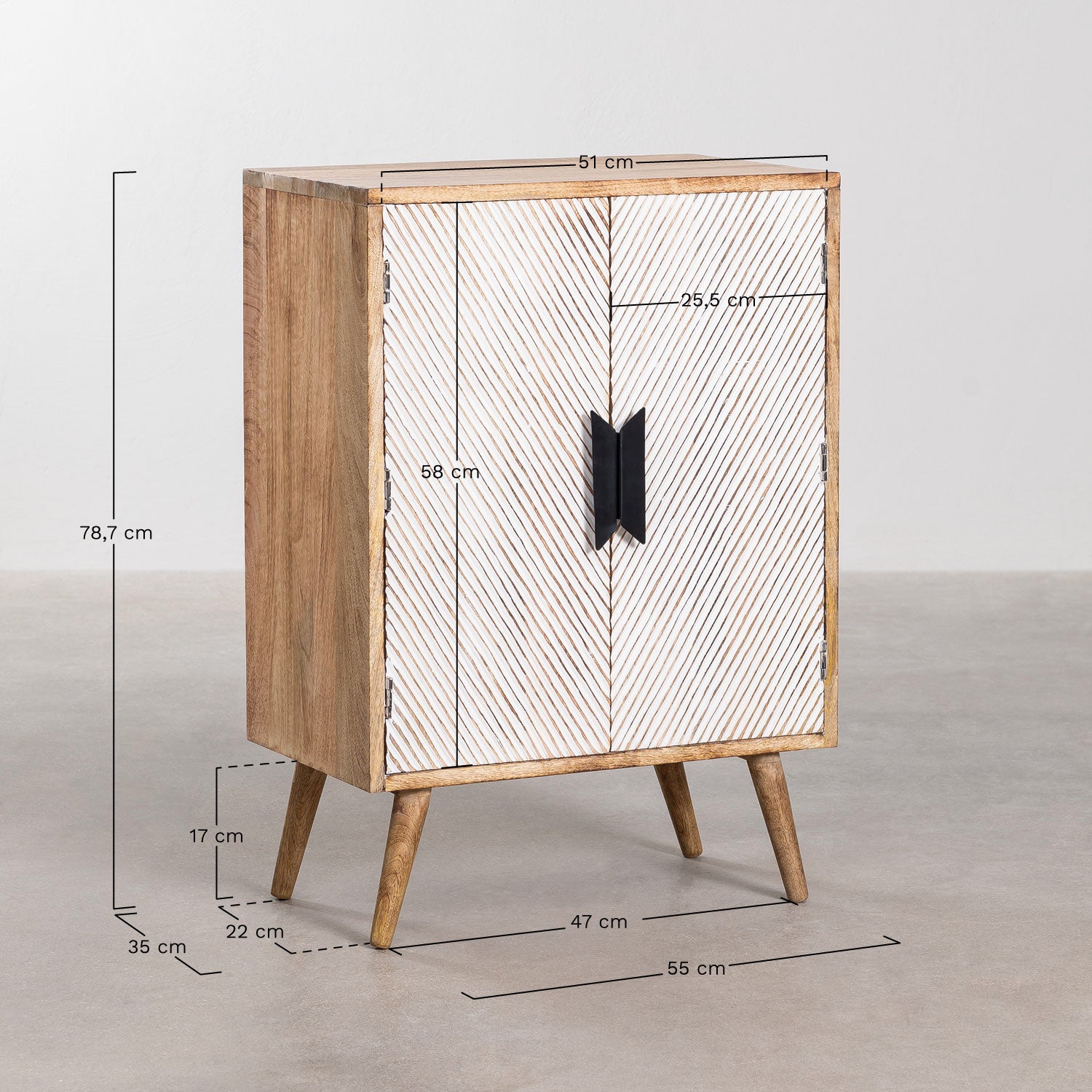 Buffet 55x35 cm en bois de manguier Souma