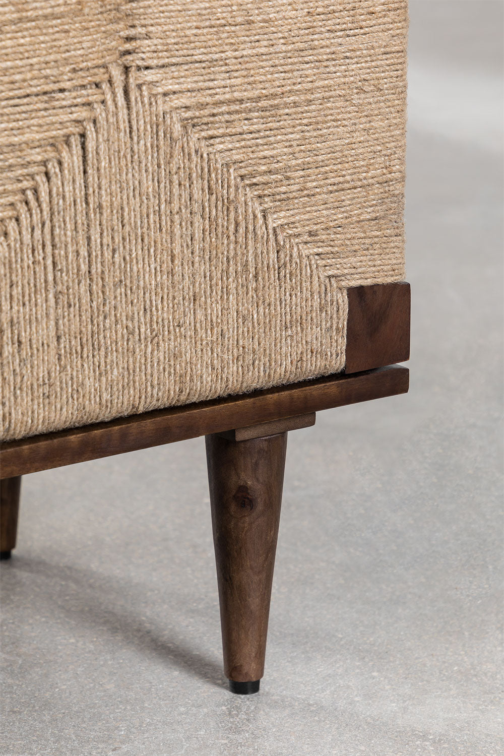 Buffet 160x40 cm en bois de manguier et jute Evans