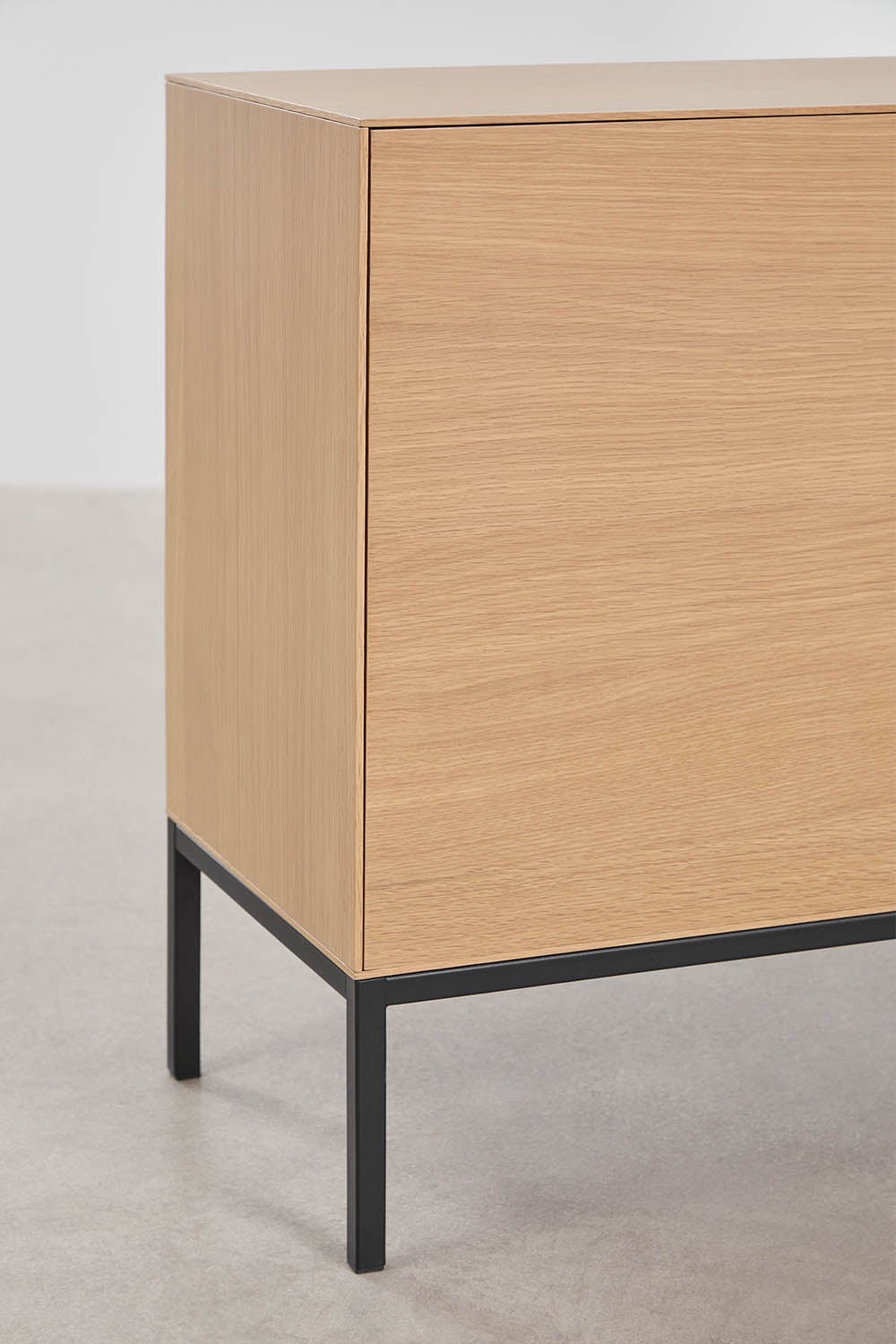 Buffet rectangulaire 120x40 cm en MDF et placage chêne Bromley