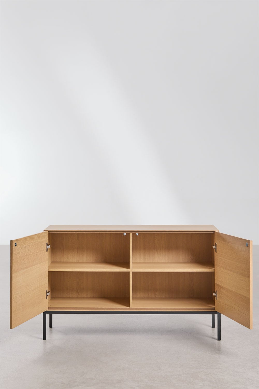 Buffet rectangulaire 120x40 cm en MDF et placage chêne Bromley
