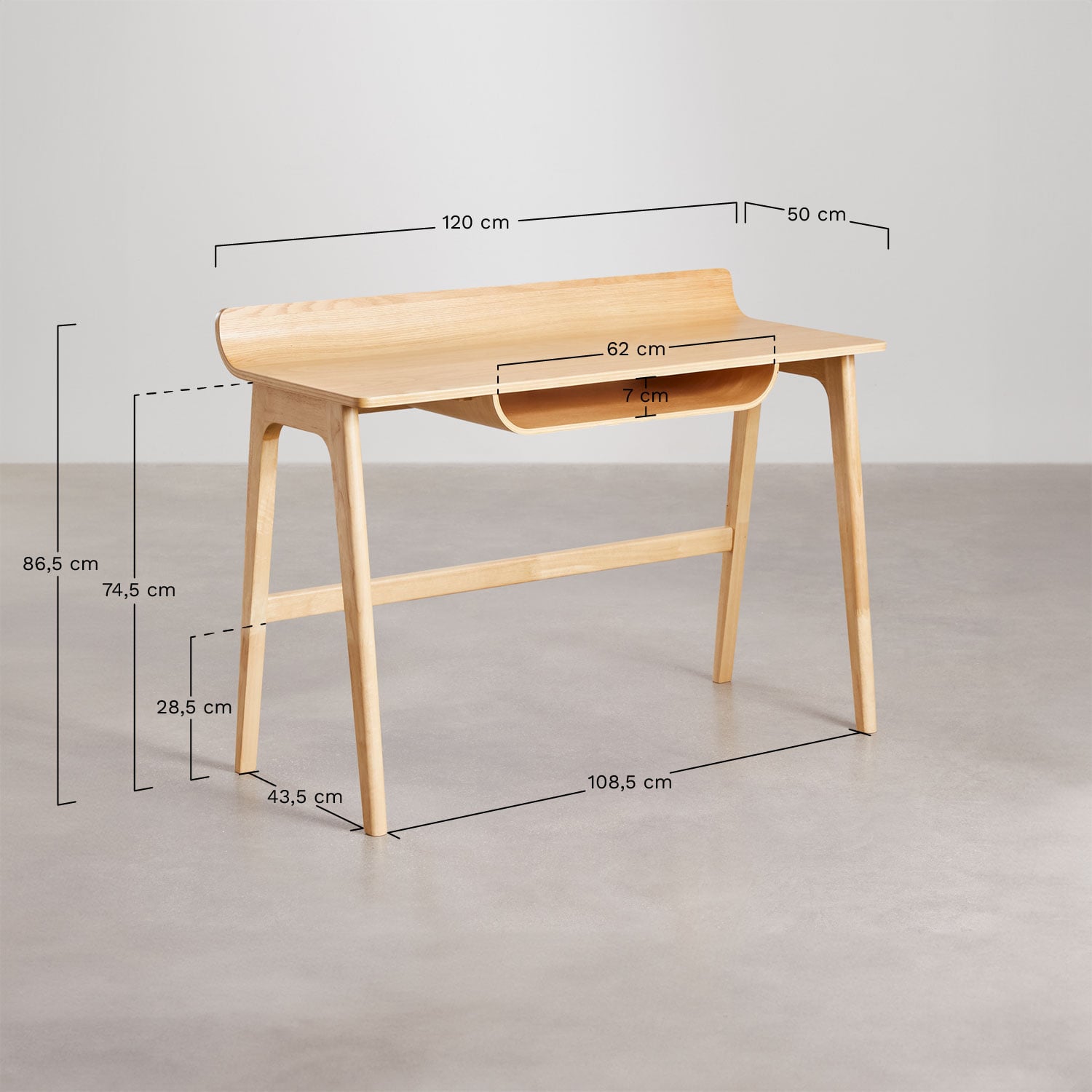 Bureau en bois Colman 120x50 cm