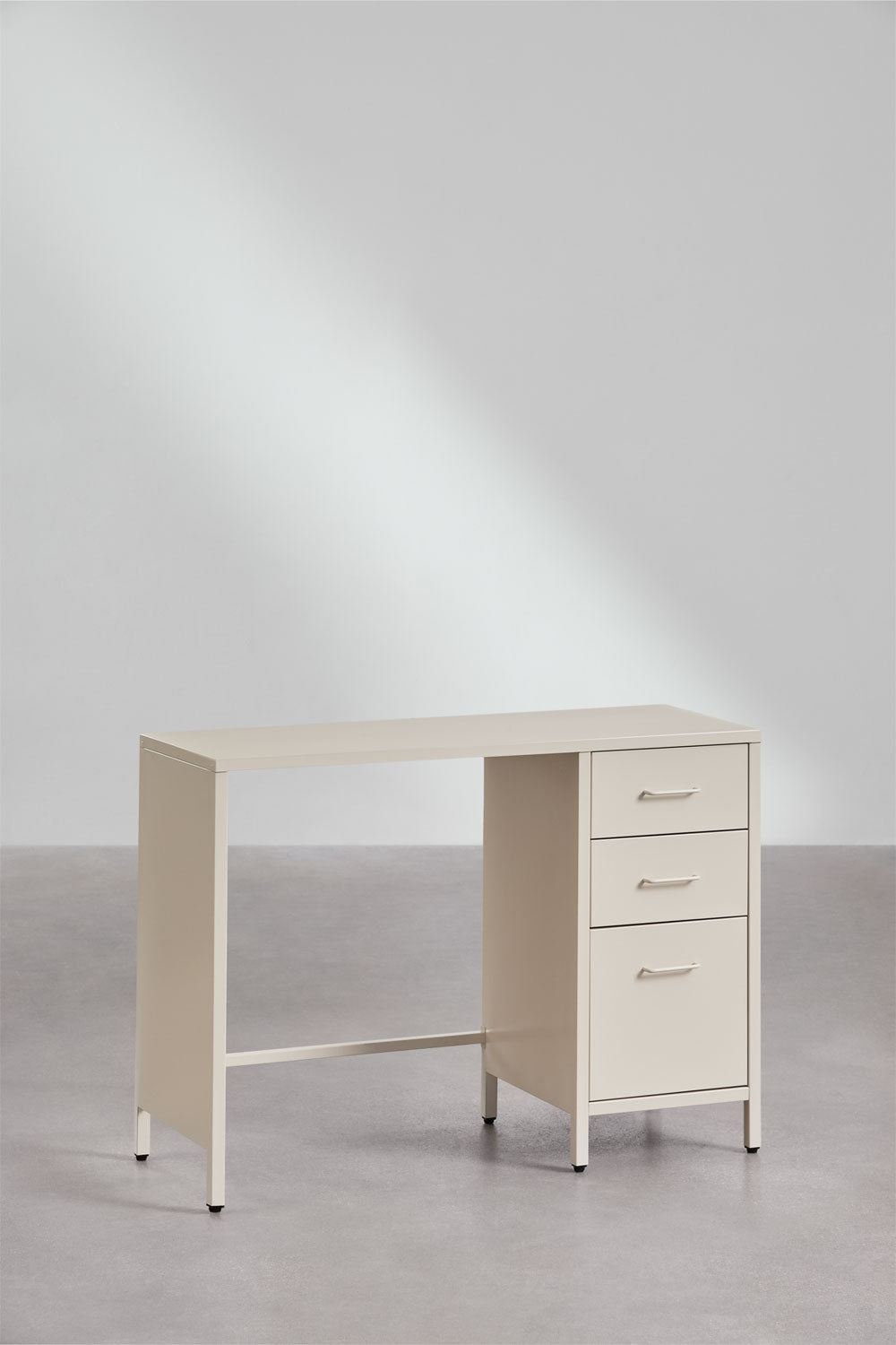 Bureau 100x40 cm en acier avec tiroirs Janine