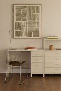 Bureau 100x40 cm en acier avec tiroirs Janine