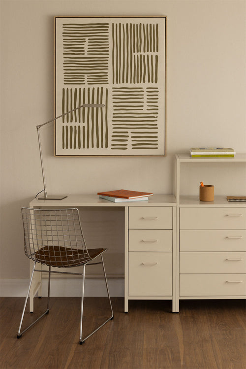 Bureau 100x40 cm en acier avec tiroirs Janine