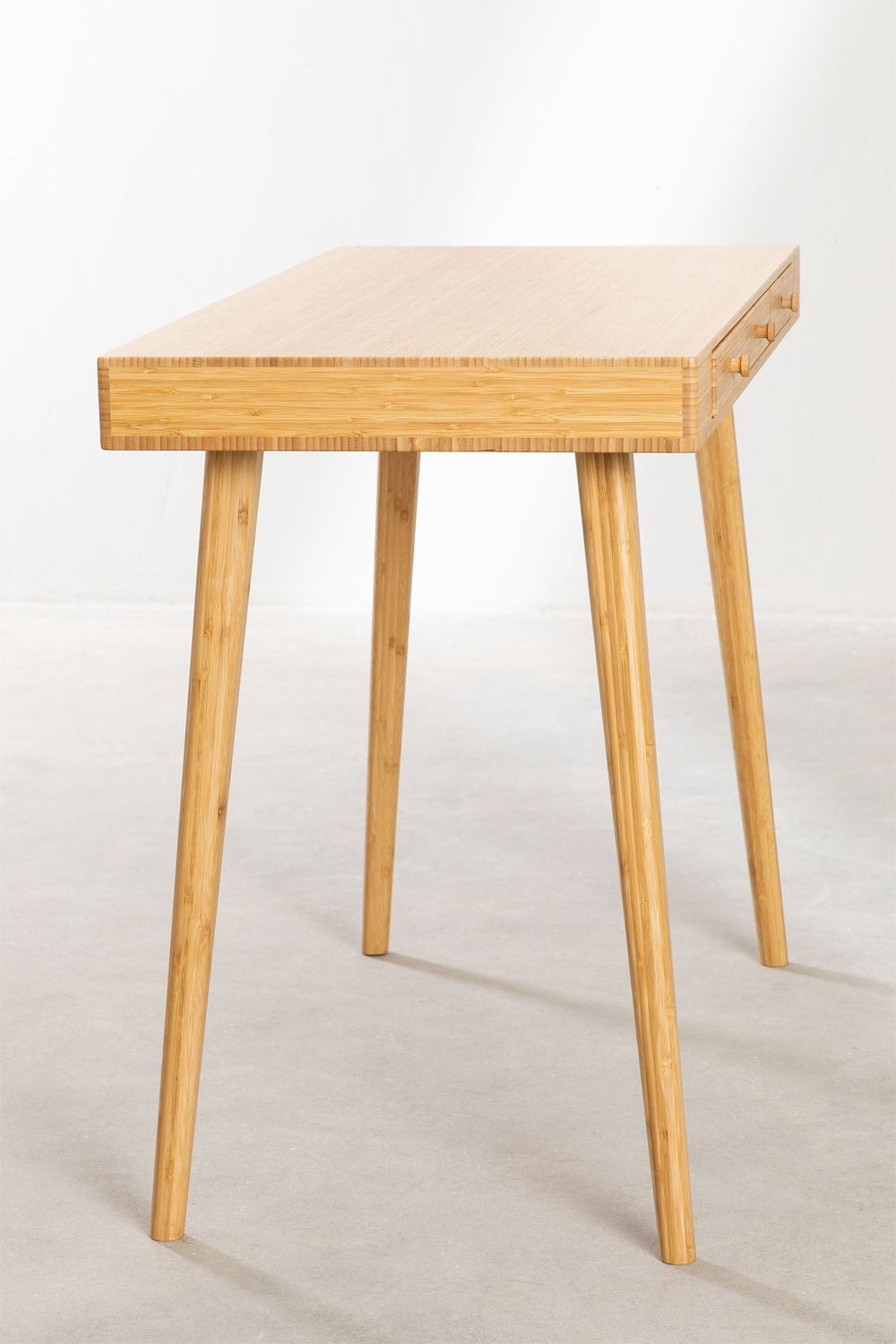 Bureau 100x50 cm en bambou avec tiroirs Takeo
