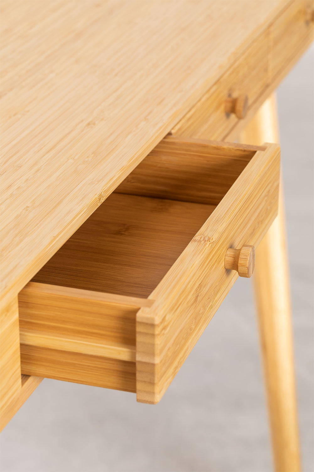 Bureau 100x50 cm en bambou avec tiroirs Takeo