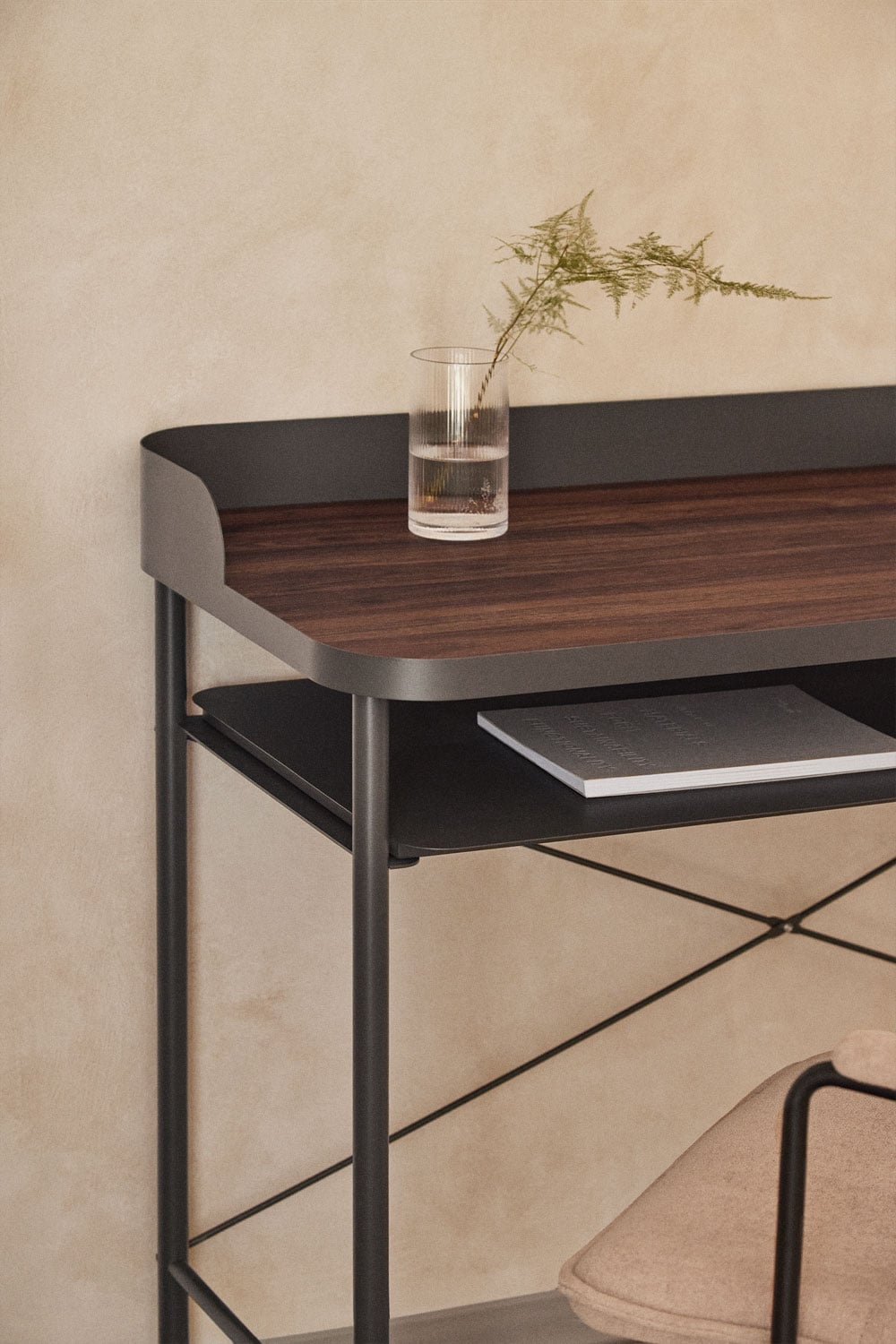 Bureau 120x50 cm en acier et MDF Kerobert