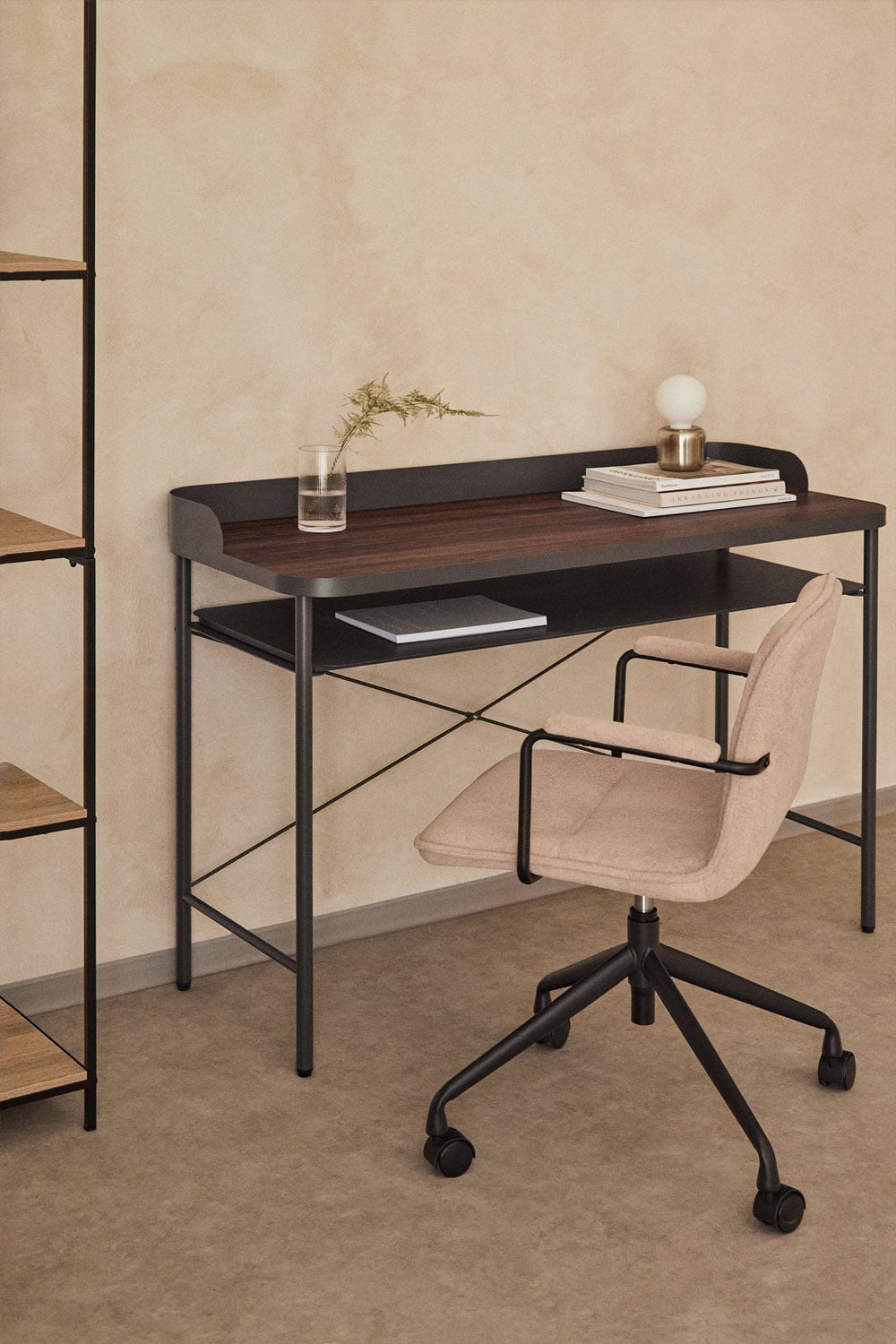 Bureau 120x50 cm en acier et MDF Kerobert