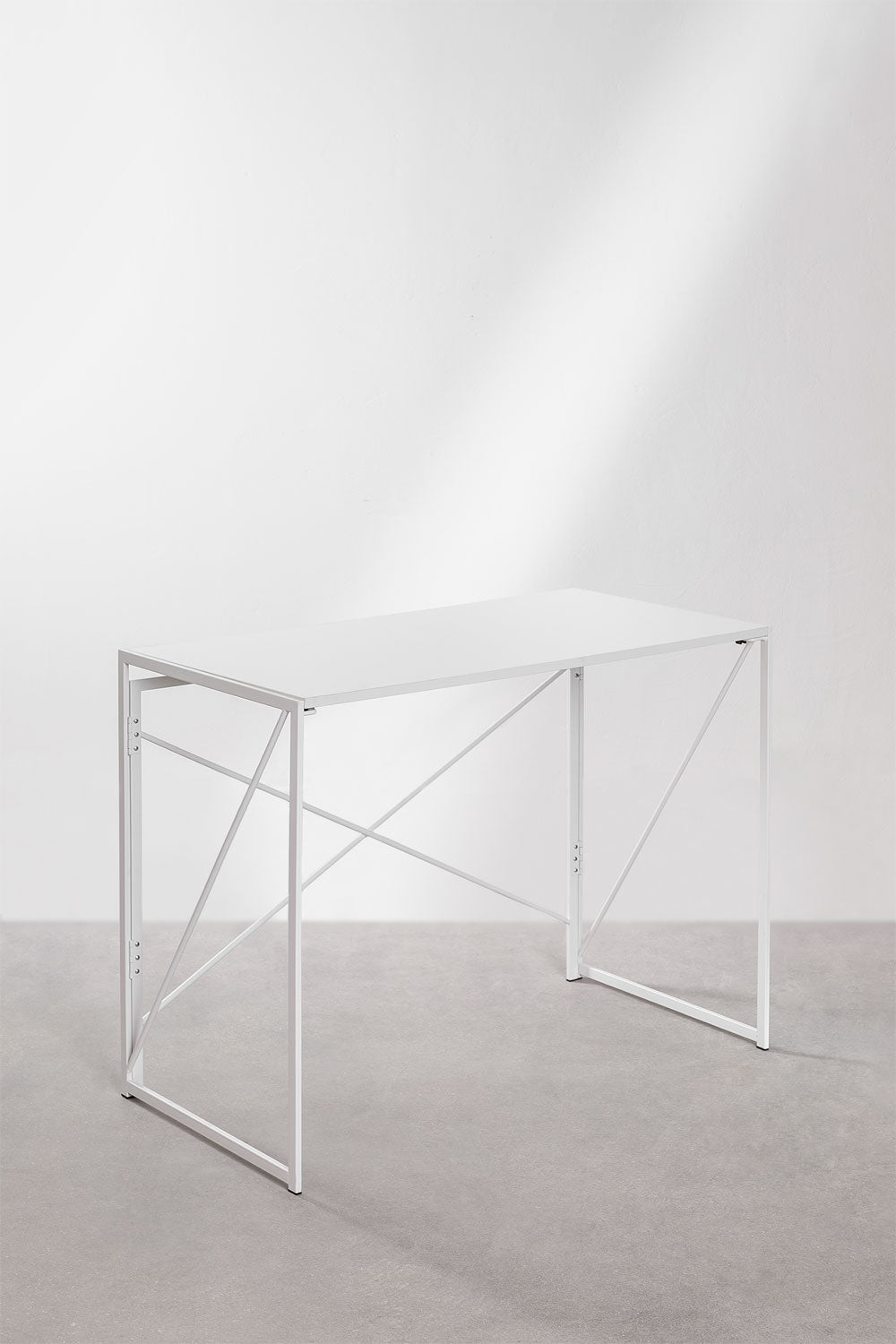 Bureau rectangulaire pliant 100x50 cm en MDF et métal Andra