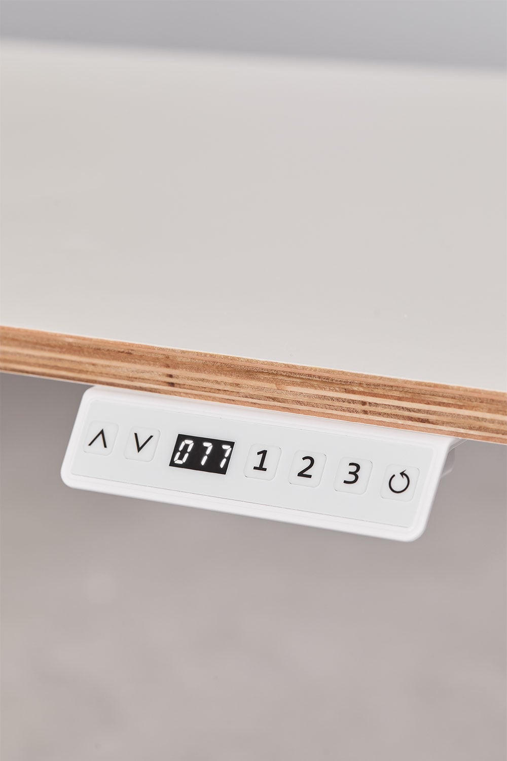 Bureau électrique rectangulaire réglable en hauteur avec fonction mémoire en bois et fer Serpi