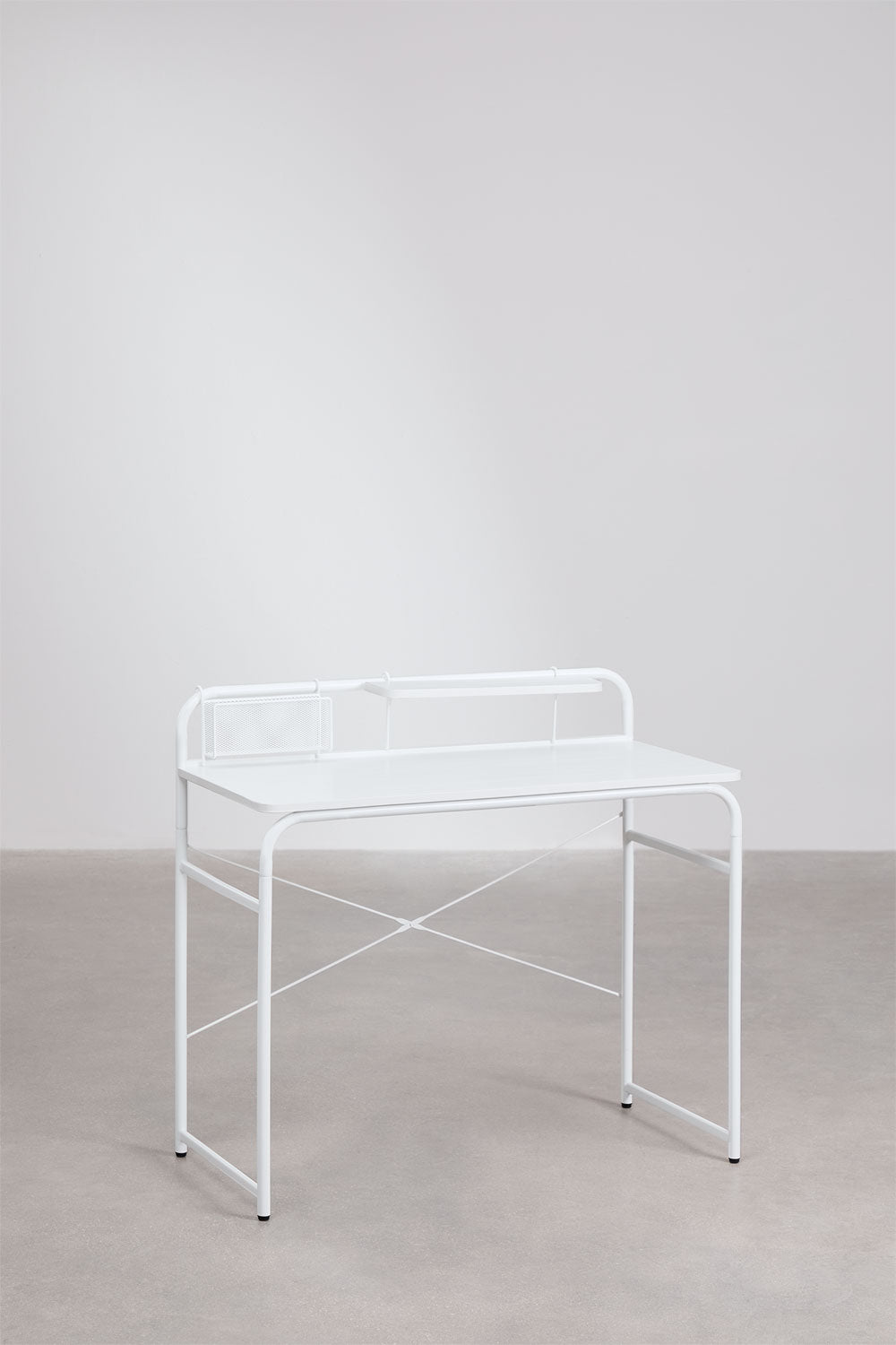 Bureau 100x45 cm en acier et bois Sibila