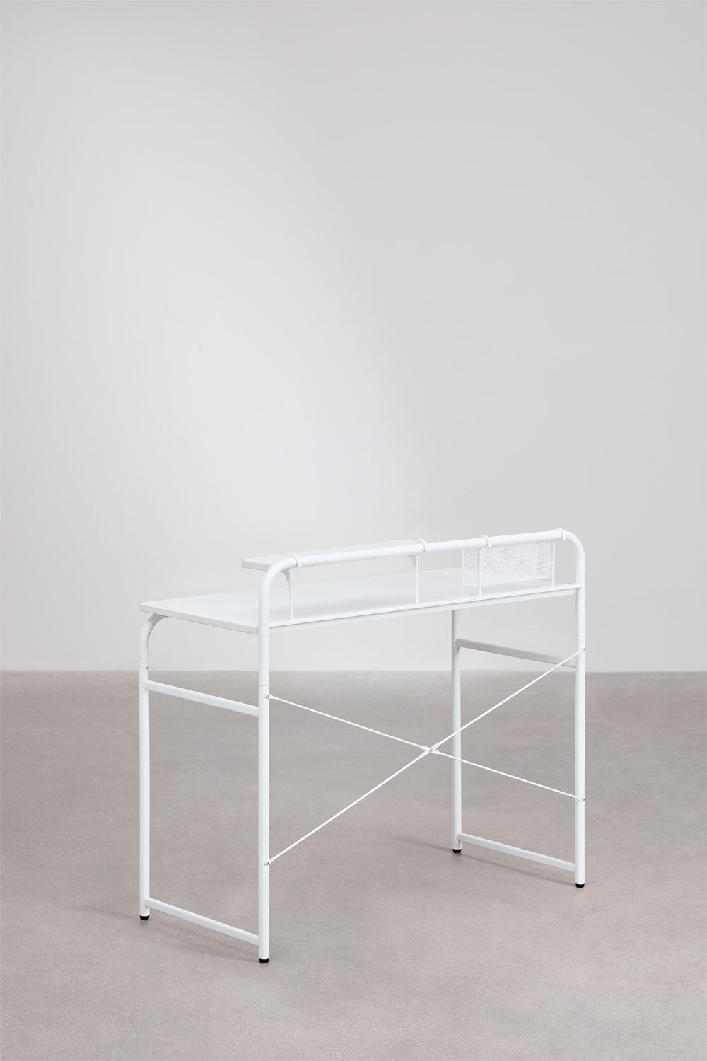Bureau 100x45 cm en acier et bois Sibila