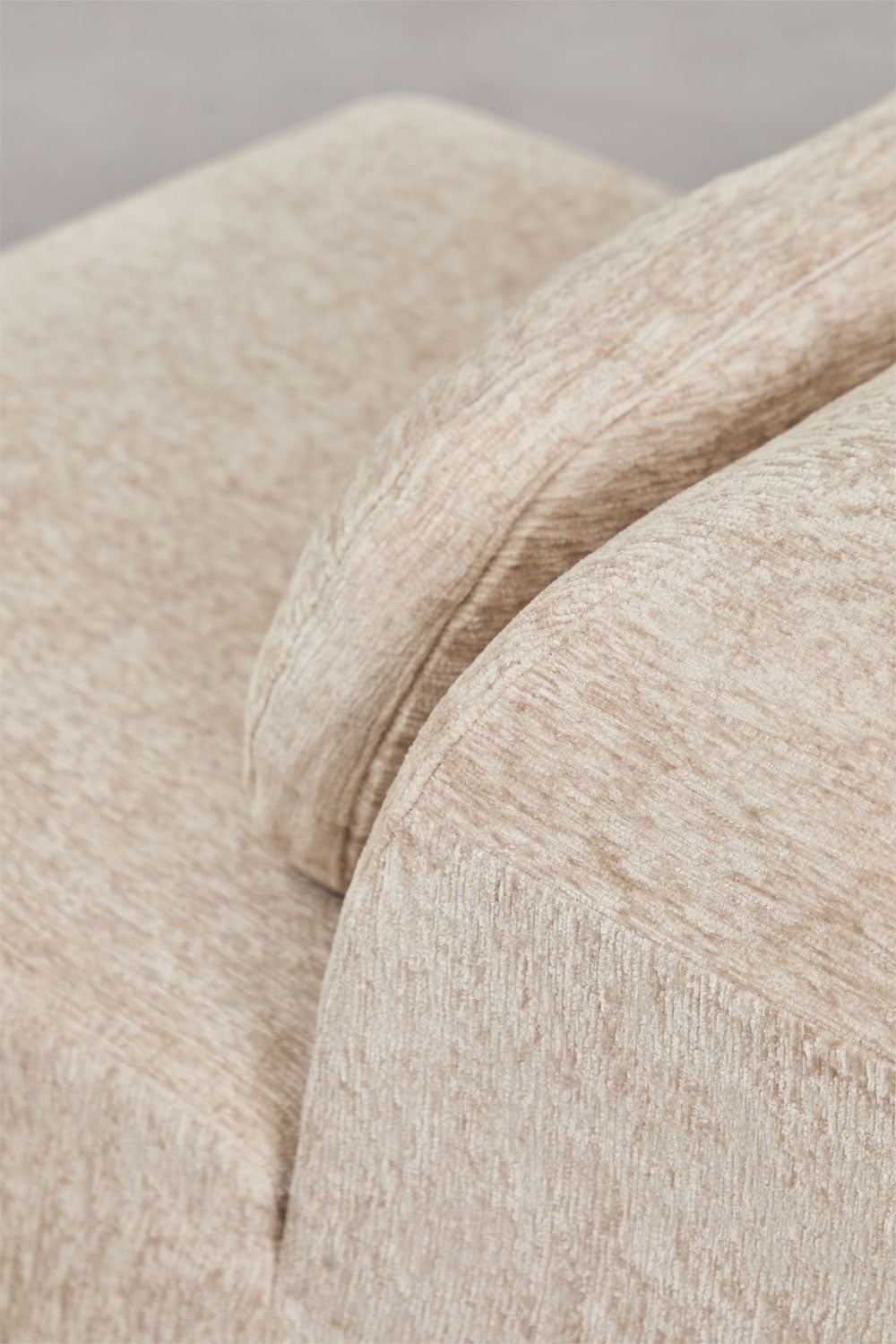 Canapé d'angle modulaire 4 pièces avec méridienne droite en chenille emballé sous vide Merida
