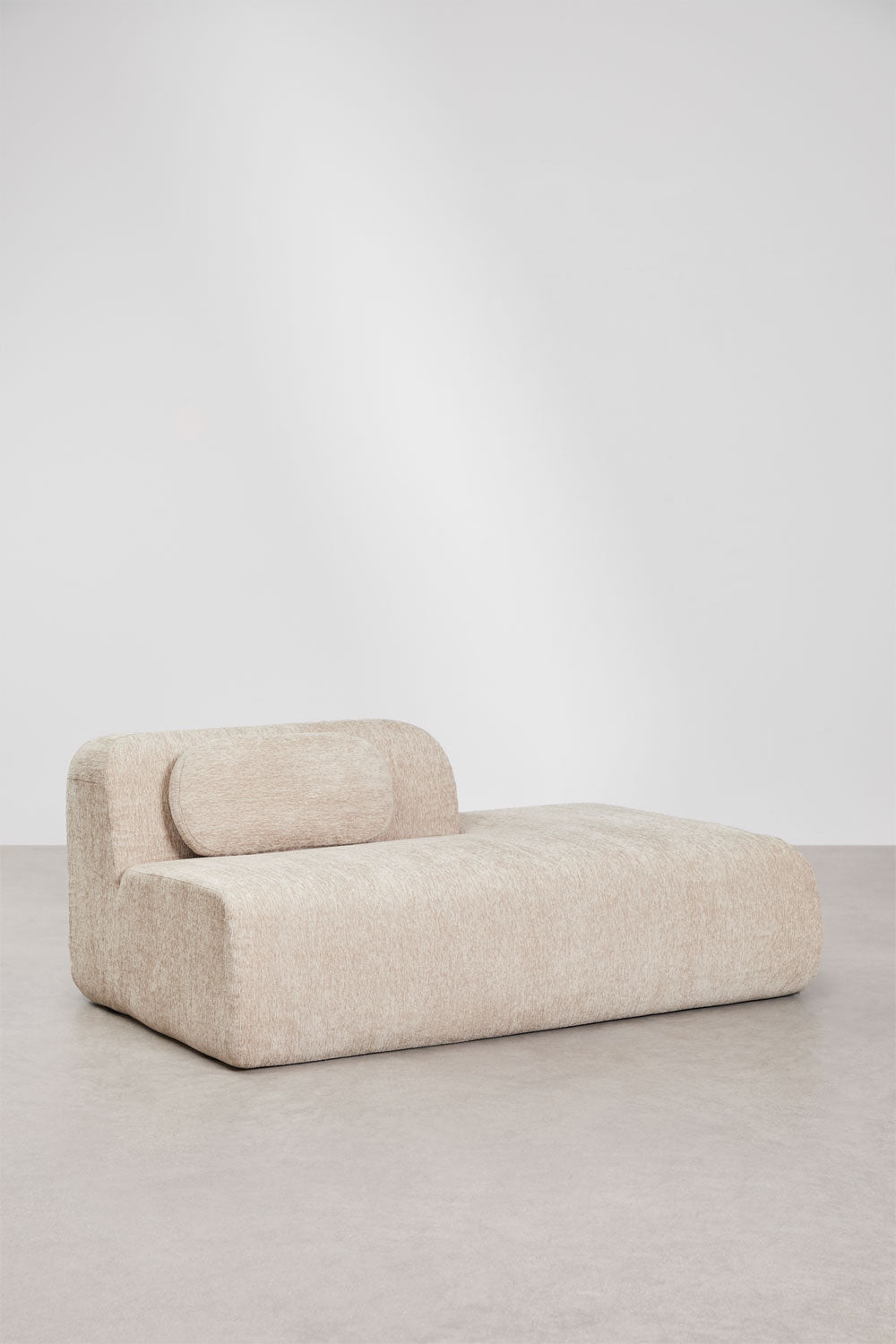 Canapé d'angle modulaire 4 pièces avec méridienne droite en chenille emballé sous vide Merida