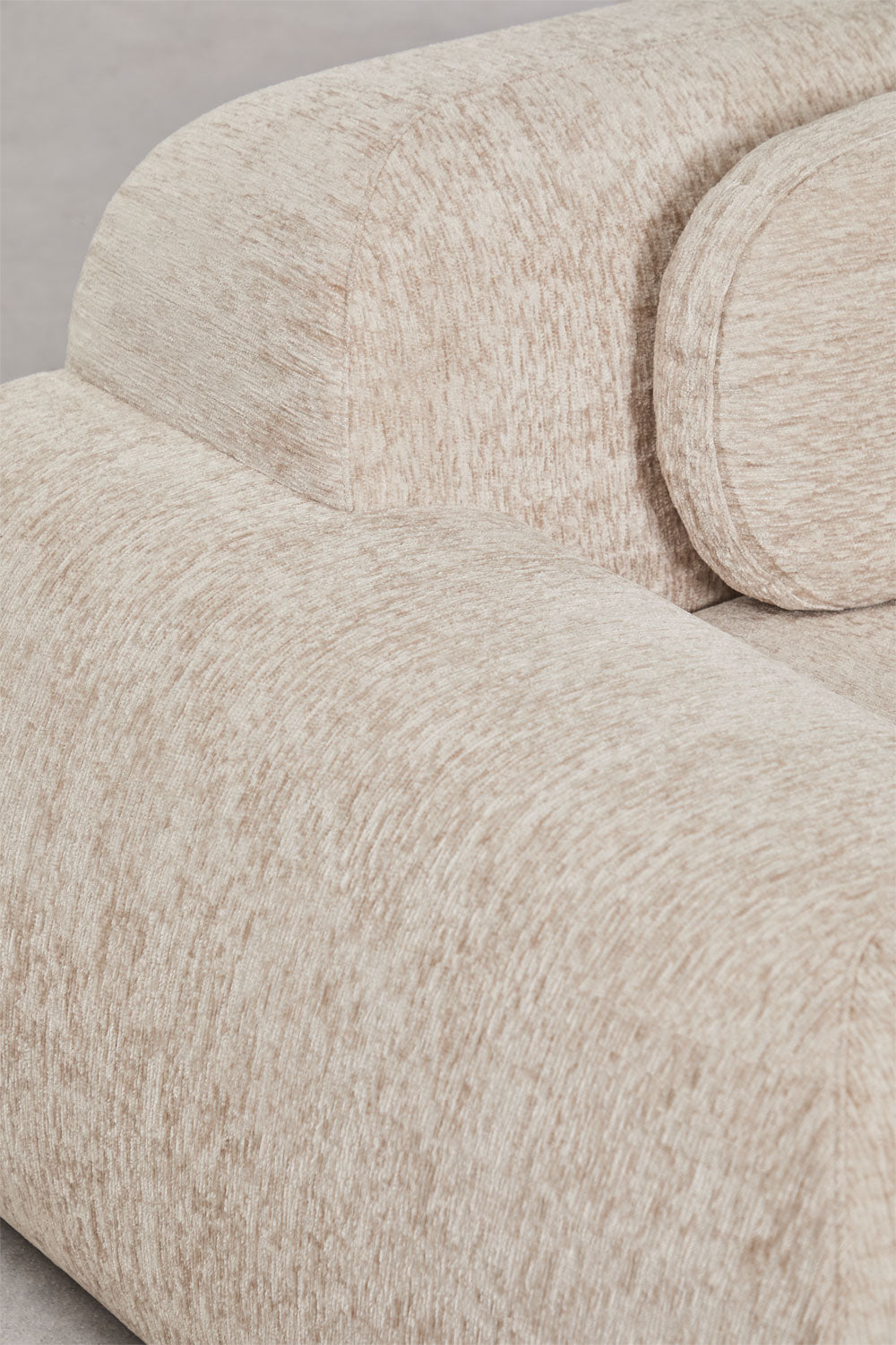 Canapé d'angle modulaire 4 pièces avec méridienne droite en chenille emballé sous vide Merida