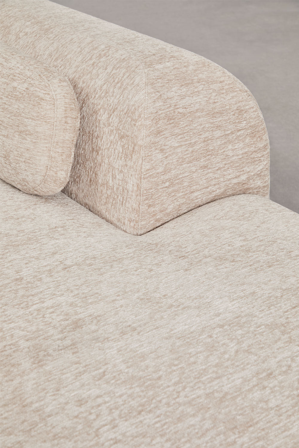 Canapé d'angle modulaire 4 pièces avec méridienne droite en chenille emballé sous vide Merida