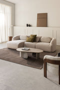 Canapé modulaire avec méridienne gauche 3 pièces en chenille Coquette