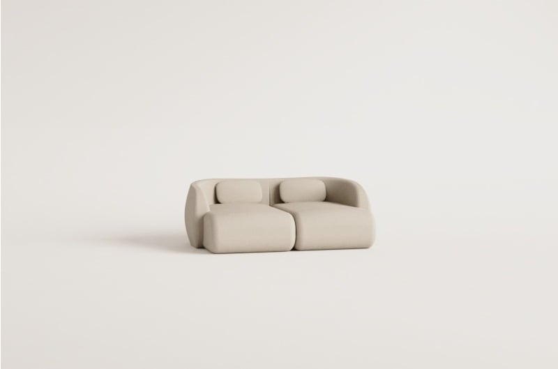 Canapé modulable 2 pièces en chenille Coquette