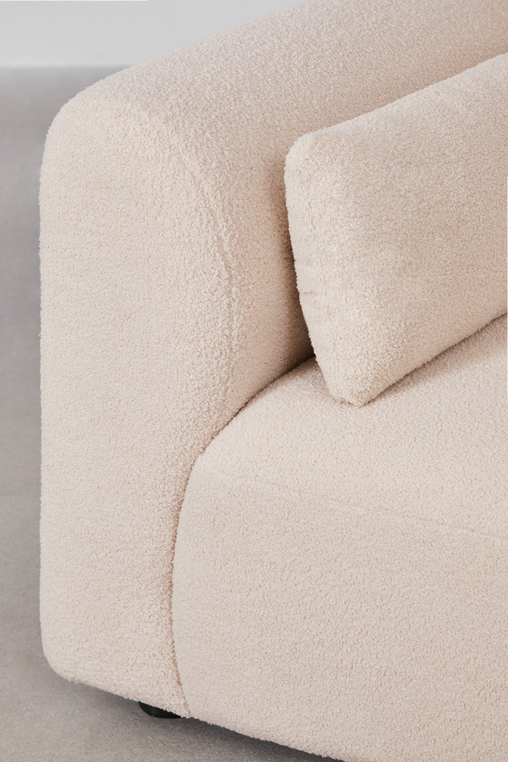 Canapé modulaire droit 4 pièces avec méridienne et pouf Fogler