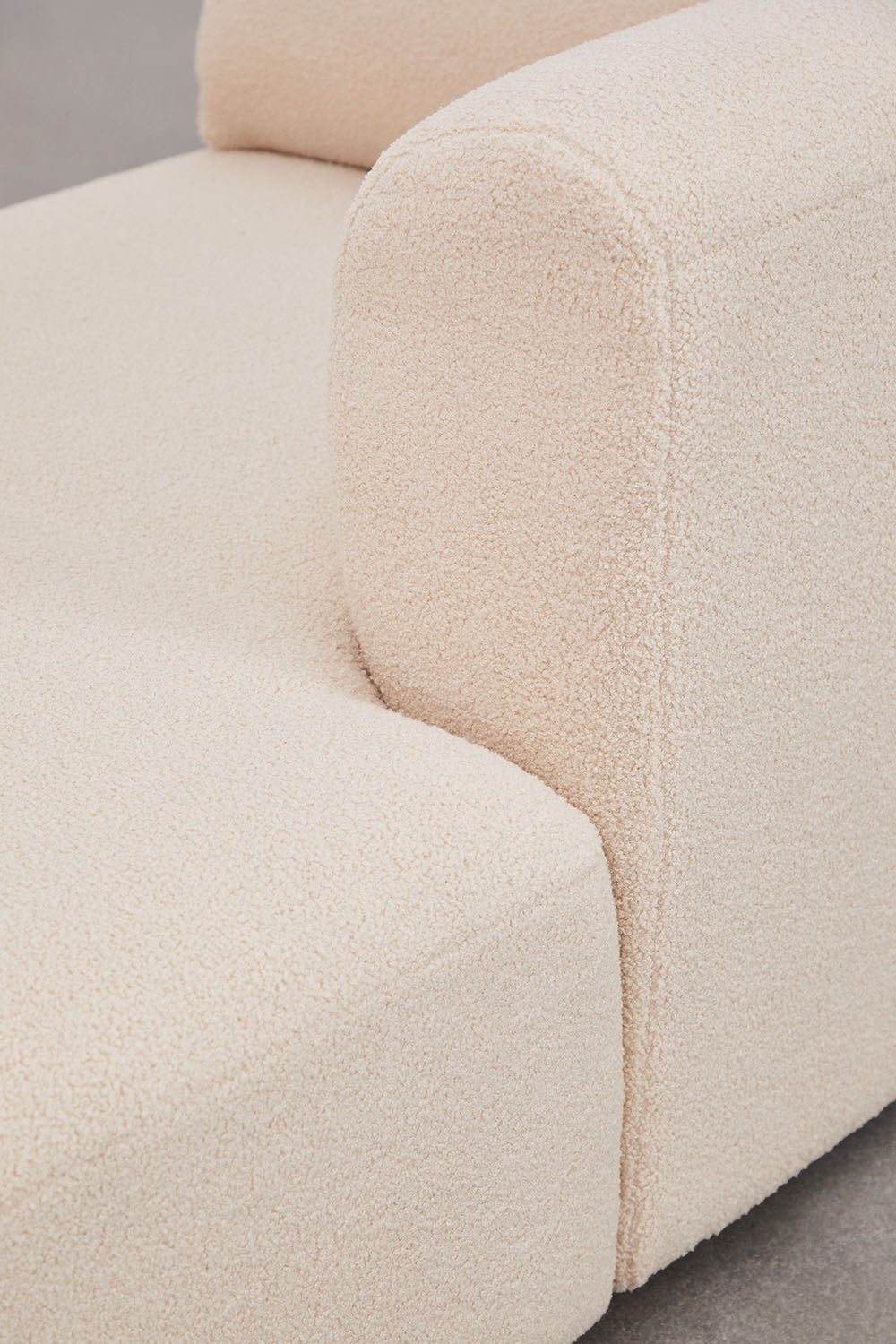 Canapé modulaire droit 4 pièces avec méridienne et pouf Fogler