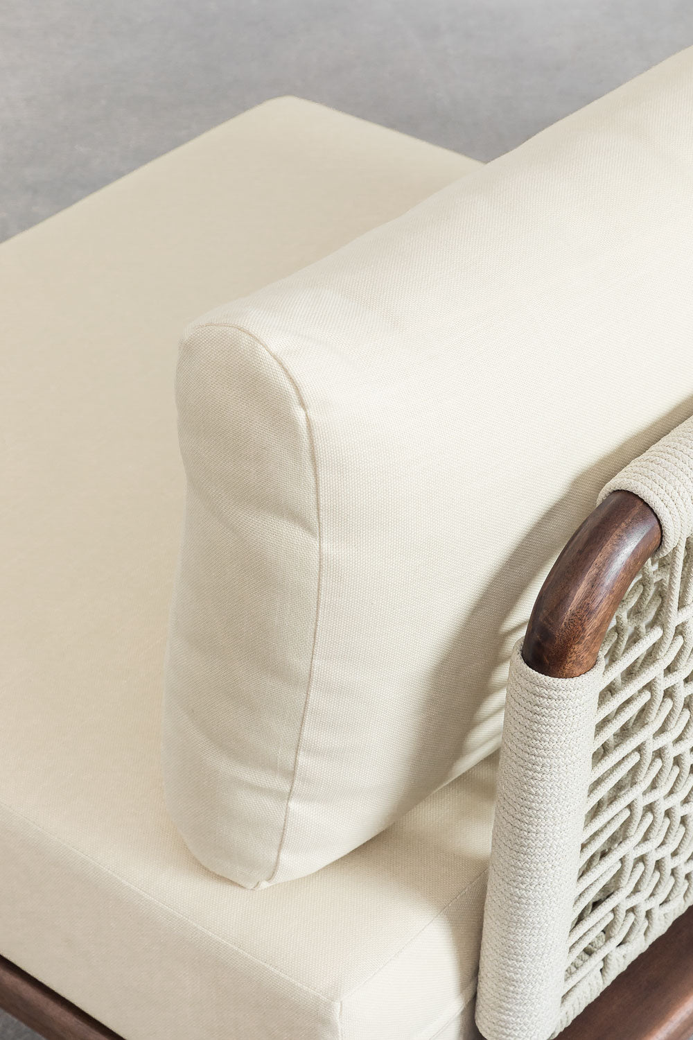 Canapé modulaire 4 pièces avec 2 fauteuils d'angle en acacia Giulia