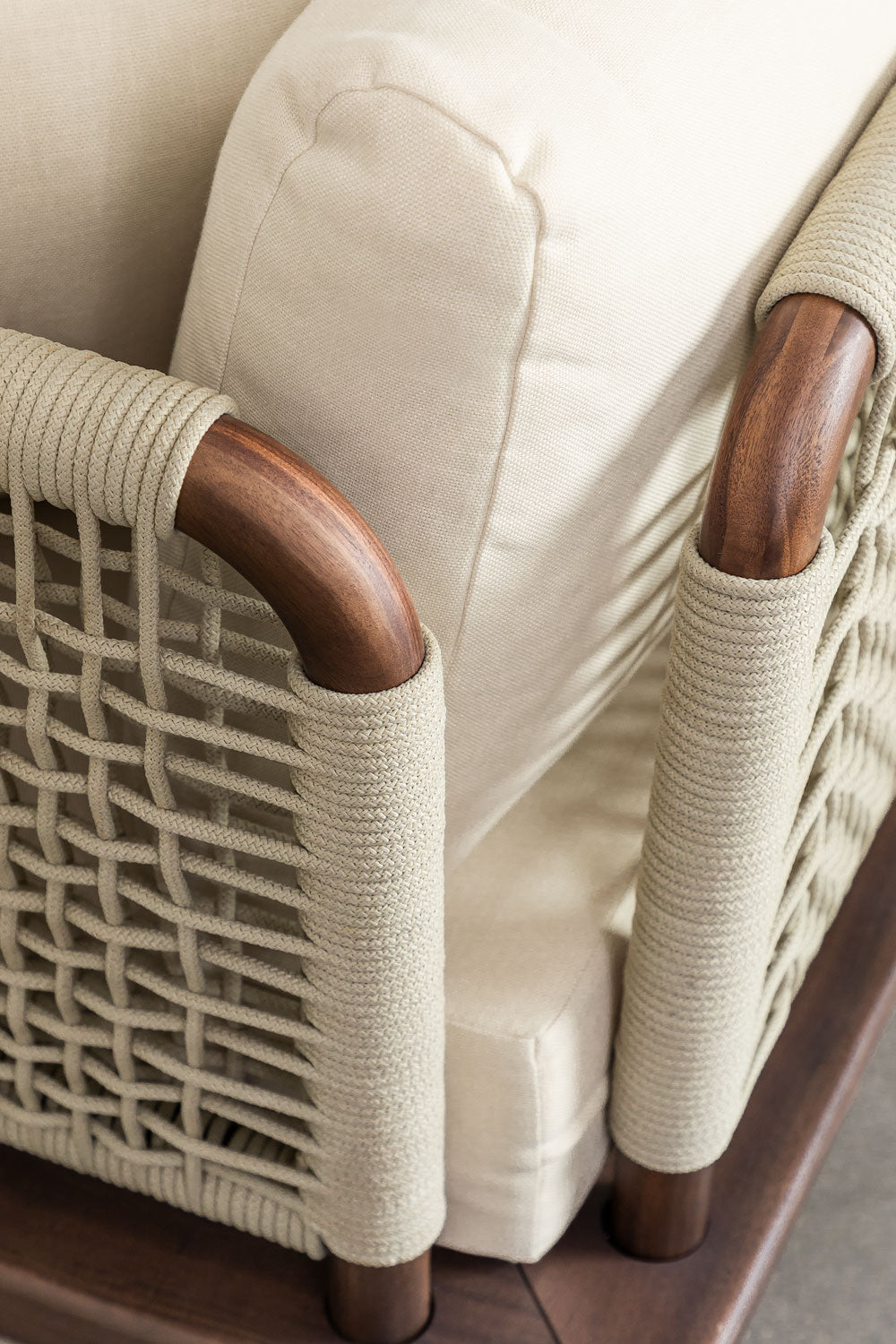 Canapé modulaire 4 pièces avec 2 fauteuils d'angle en acacia Giulia