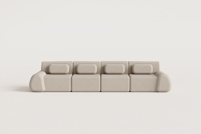 Canapé modulaire 4 pièces en chenille emballé sous vide Merida