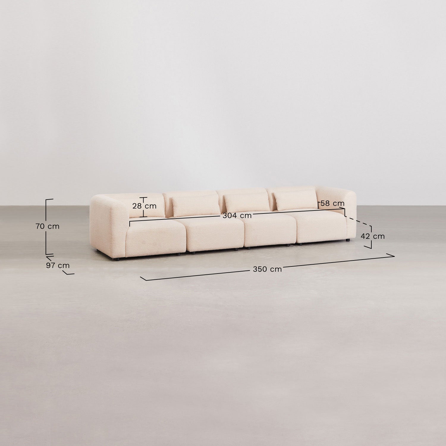 Canapé modulaire 4 pièces Fogler