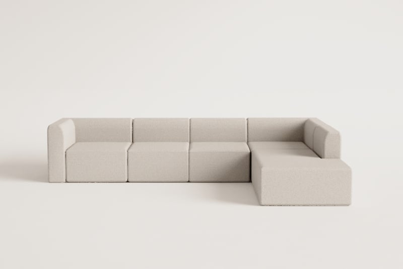 Canapé modulaire 5 pièces avec méridienne droite Fogler