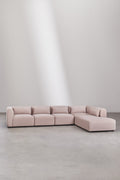 Canapé modulaire 5 pièces avec méridienne droite Fogler