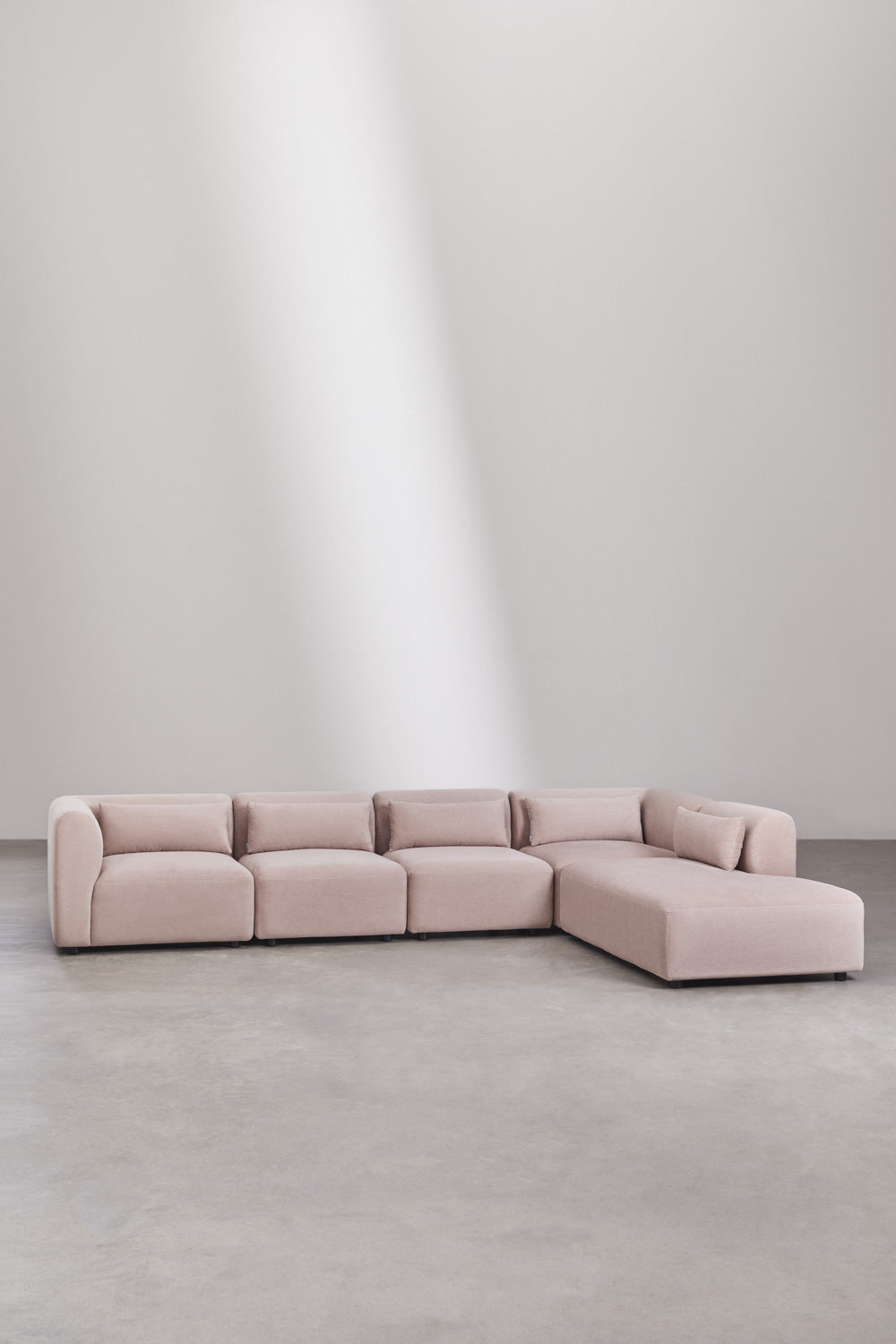 Canapé modulaire 5 pièces avec méridienne droite Fogler