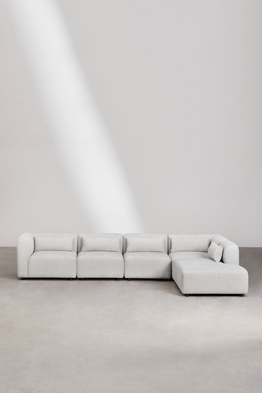 Canapé modulaire 5 pièces avec méridienne droite Fogler