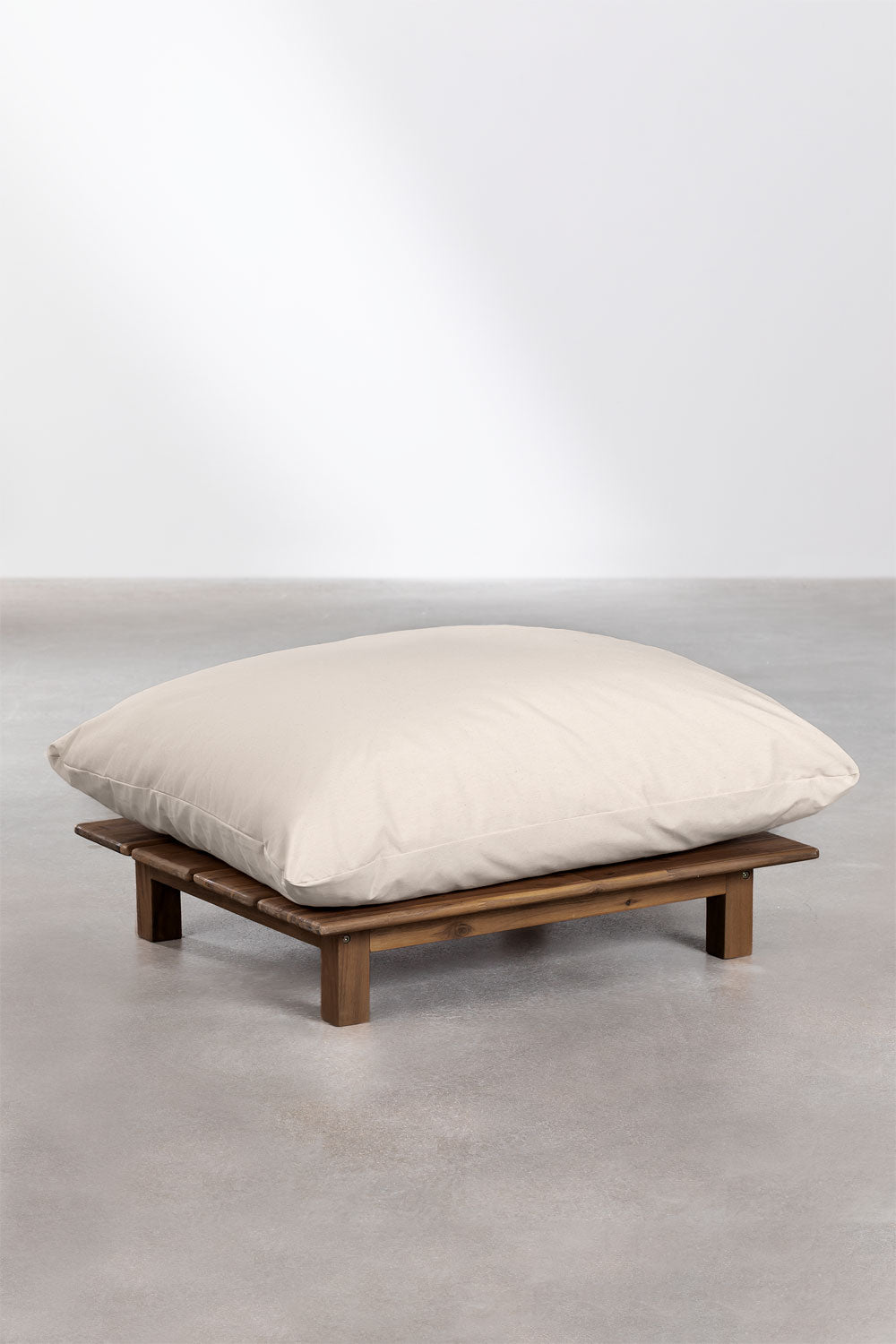 Canapé inclinable modulaire 3 pièces avec pouf en bois d'acacia Brina