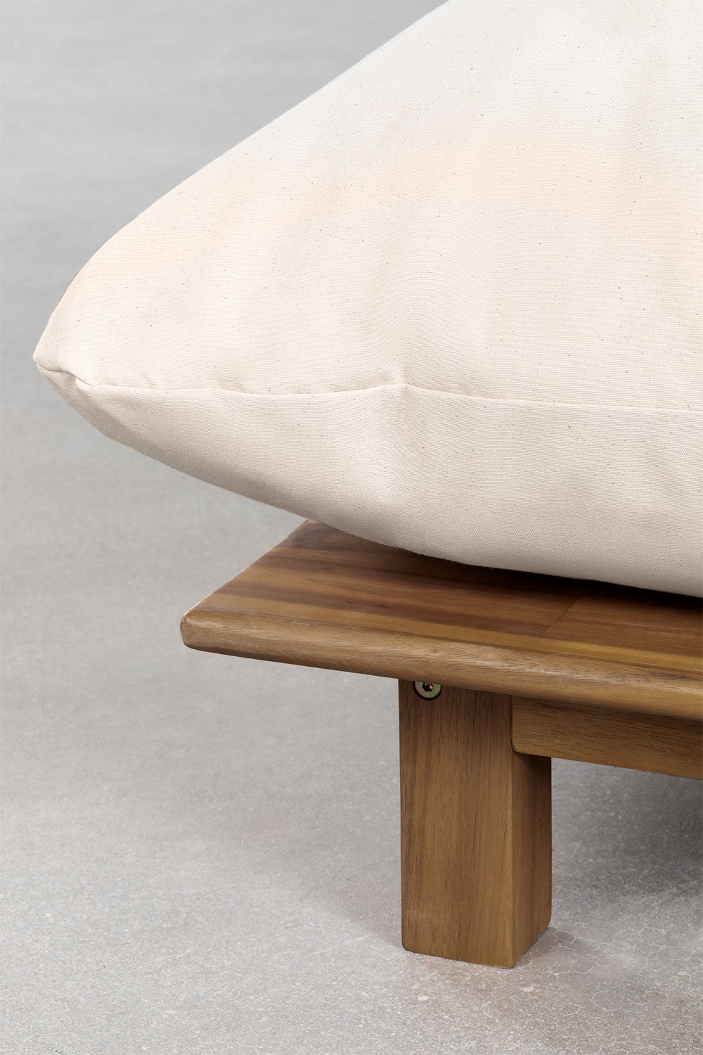Canapé inclinable modulaire 3 pièces avec pouf en bois d'acacia Brina