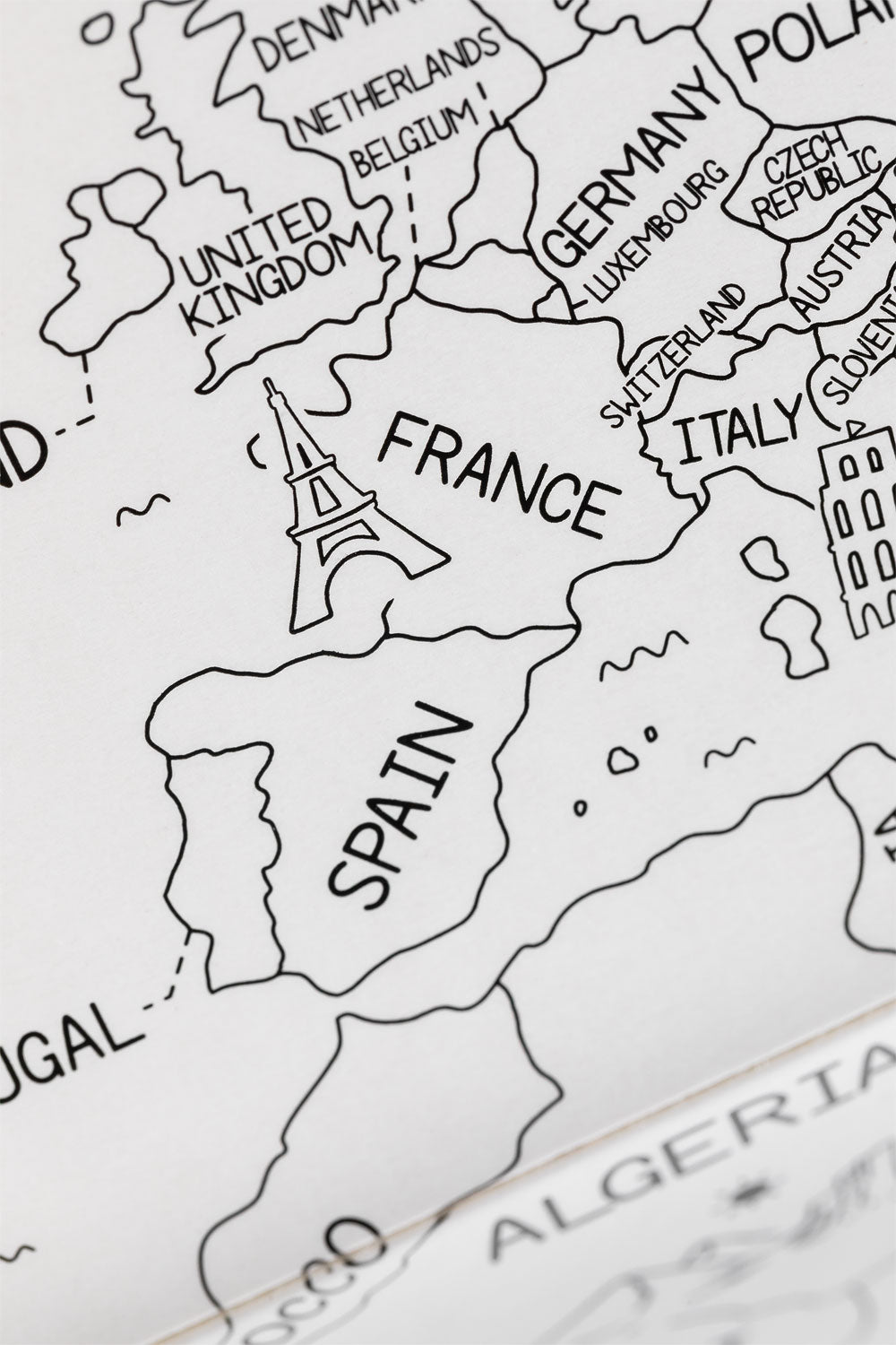 Carte du monde 3D à colorier Gunter Kids