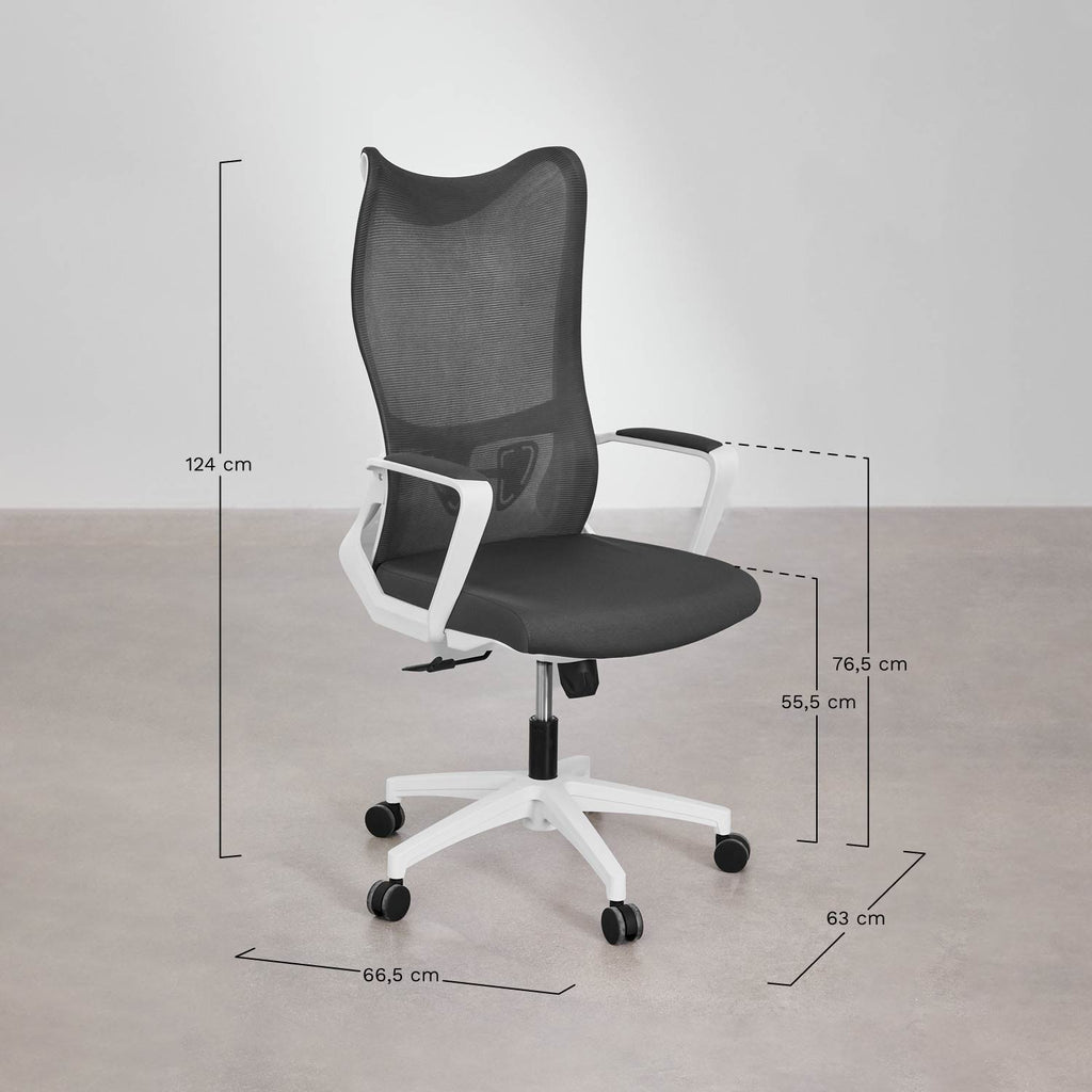 Chaise de bureau avec roulettes et accoudoirs Ribaute