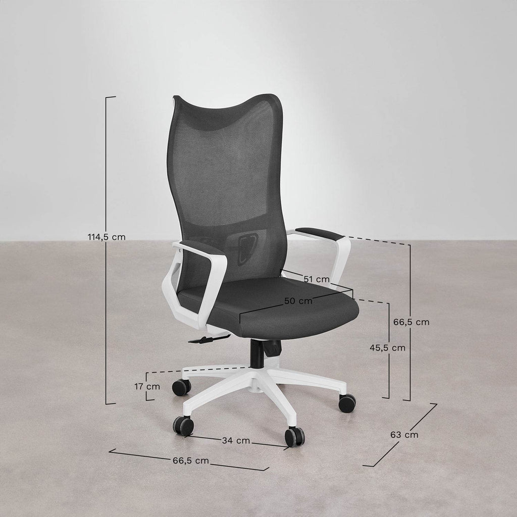 Chaise de bureau avec roulettes et accoudoirs Ribaute