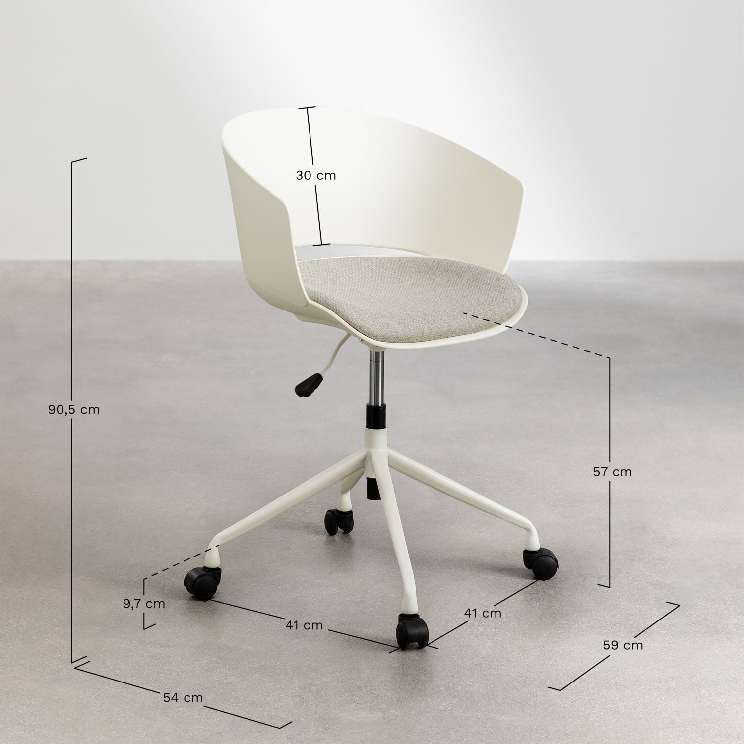 Chaise de bureau à roulettes Morgana