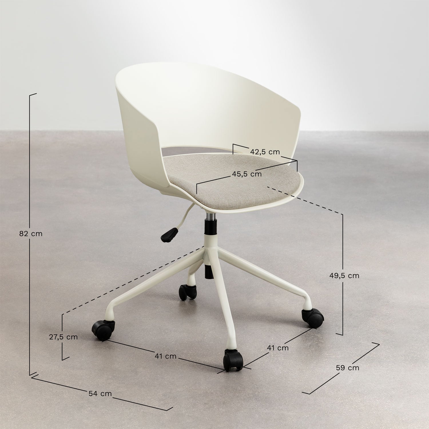 Chaise de bureau à roulettes Morgana