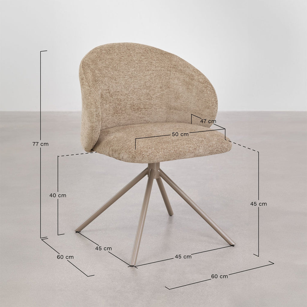 Chaise de bureau pivotante tapissée Gryon