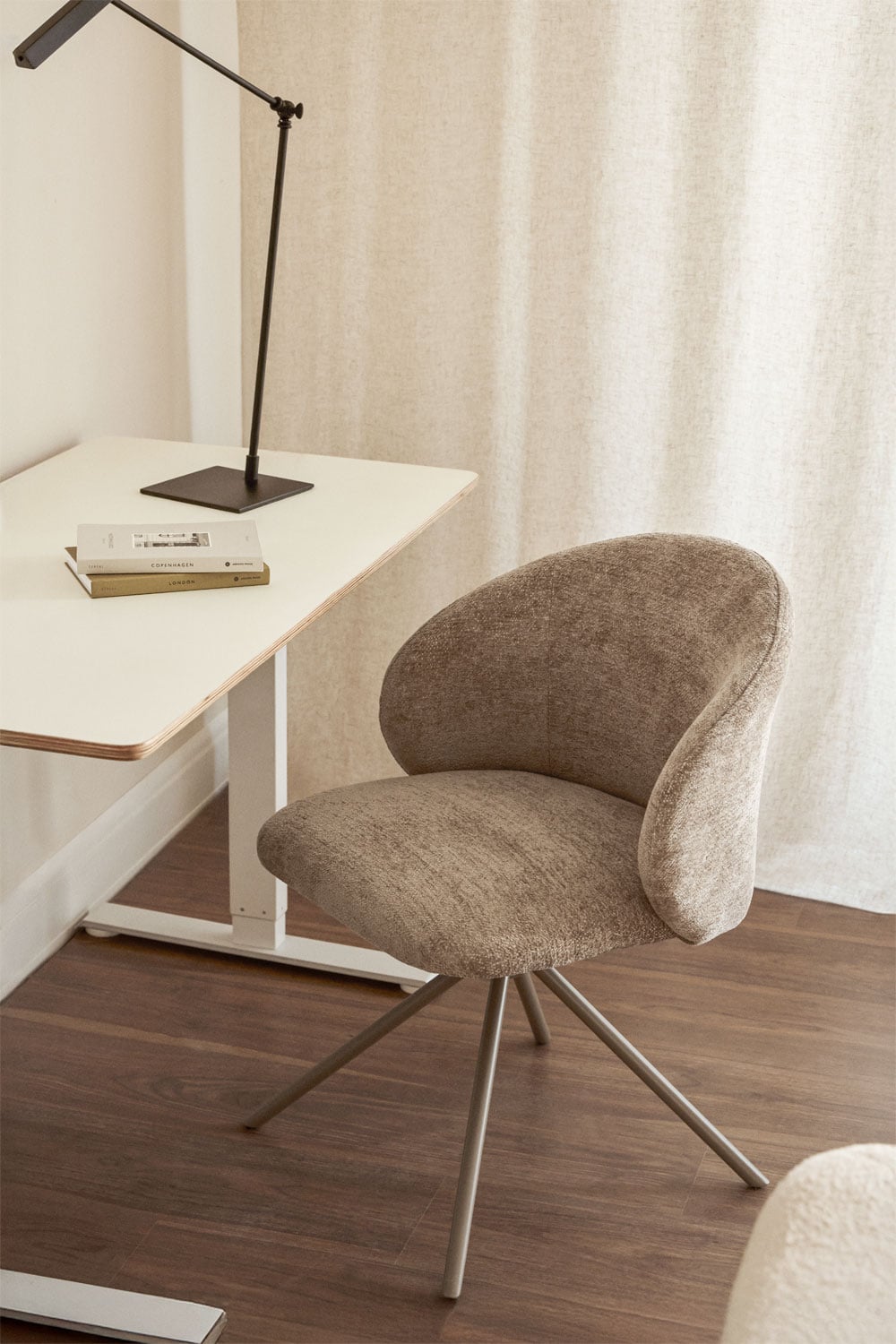 Chaise de bureau pivotante tapissée Gryon