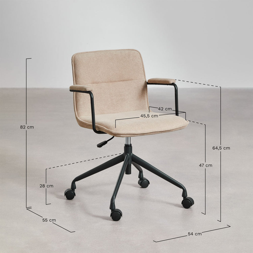 Chaise de bureau avec roulettes et accoudoirs Seifert