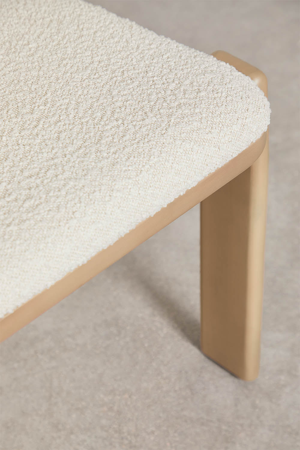 Chaise de jardin en bois d'acacia et revêtue de tissu bouclé Malta